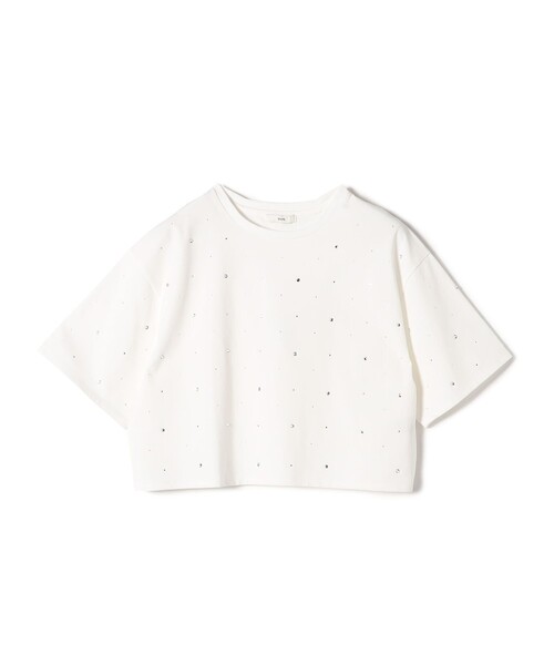 SHIPS(シップス)の「【WEB限定】〈手洗い可能〉ラインストーン ワイド TEE(Tシャツ/カットソー・レディース・オフホワイト/チャコールグレー/エンジ/キャメル/ベージュ・ONE SIZE)」の6枚目の写真