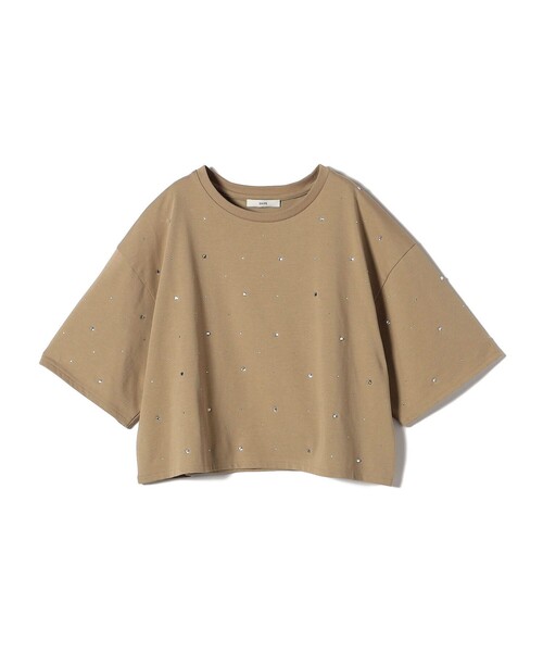 SHIPS(シップス)の「【WEB限定】〈手洗い可能〉ラインストーン ワイド TEE(Tシャツ/カットソー・レディース・オフホワイト/チャコールグレー/エンジ/キャメル/ベージュ・ONE SIZE)」の12枚目の写真