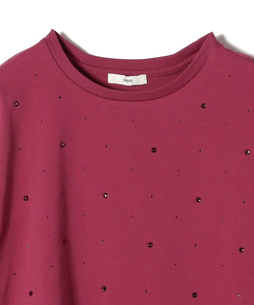 SHIPS(シップス)の「【WEB限定】〈手洗い可能〉ラインストーン ワイド TEE(Tシャツ/カットソー・レディース・オフホワイト/チャコールグレー/エンジ/キャメル/ベージュ・ONE SIZE)」の16枚目の写真