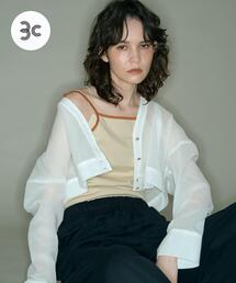 『別注』MIDIUMISOLID×TGM Organic cotton sheer cardigan