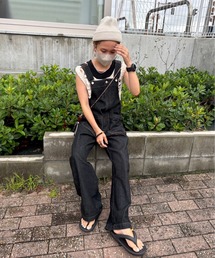 feepur by saya | 【XSサイズあり】フロントジップデニムサロペット(サロペット/オーバーオール)