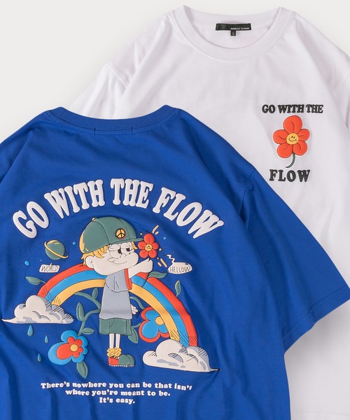Jungle Storm(ジャングルストーム)の「オーバーサイズ グラフィック 発泡プリントTシャツ バックプリント ユニセックス ビリヤード柄 フラワー柄(Tシャツ/カットソー・メンズ・ブルー系その他/オレンジ/ピンク/ホワイト系その他/ホワイト/ブラック系その他2/ブラック/ブラック系その他/ブルー/ホワイト系その他2・L/M)」の8枚目の写真