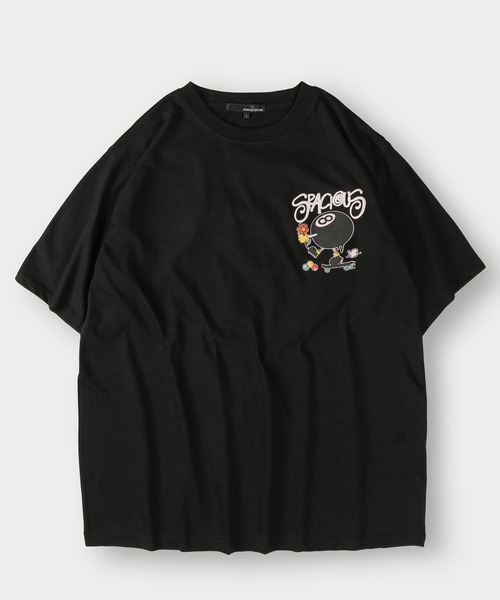 Jungle Storm(ジャングルストーム)の「オーバーサイズ グラフィック 発泡プリントTシャツ バックプリント ユニセックス ビリヤード柄 フラワー柄(Tシャツ/カットソー・メンズ・ブルー系その他/オレンジ/ピンク/ホワイト系その他/ホワイト/ブラック系その他2/ブラック/ブラック系その他/ブルー/ホワイト系その他2・L/M)」の11枚目の写真