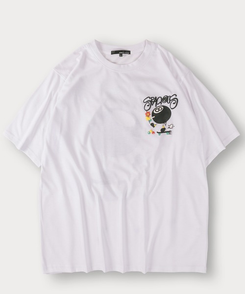 Jungle Storm(ジャングルストーム)の「オーバーサイズ グラフィック 発泡プリントTシャツ バックプリント ユニセックス ビリヤード柄 フラワー柄(Tシャツ/カットソー・メンズ・ブルー系その他/オレンジ/ピンク/ホワイト系その他/ホワイト/ブラック系その他2/ブラック/ブラック系その他/ブルー/ホワイト系その他2・L/M)」の13枚目の写真