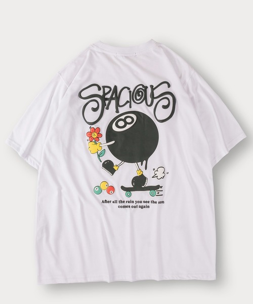 Jungle Storm(ジャングルストーム)の「オーバーサイズ グラフィック 発泡プリントTシャツ バックプリント ユニセックス ビリヤード柄 フラワー柄(Tシャツ/カットソー・メンズ・ブルー系その他/オレンジ/ピンク/ホワイト系その他/ホワイト/ブラック系その他2/ブラック/ブラック系その他/ブルー/ホワイト系その他2・L/M)」の14枚目の写真