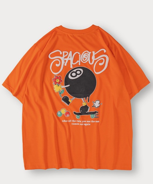 Jungle Storm(ジャングルストーム)の「オーバーサイズ グラフィック 発泡プリントTシャツ バックプリント ユニセックス ビリヤード柄 フラワー柄(Tシャツ/カットソー・メンズ・ブルー系その他/オレンジ/ピンク/ホワイト系その他/ホワイト/ブラック系その他2/ブラック/ブラック系その他/ブルー/ホワイト系その他2・L/M)」の16枚目の写真