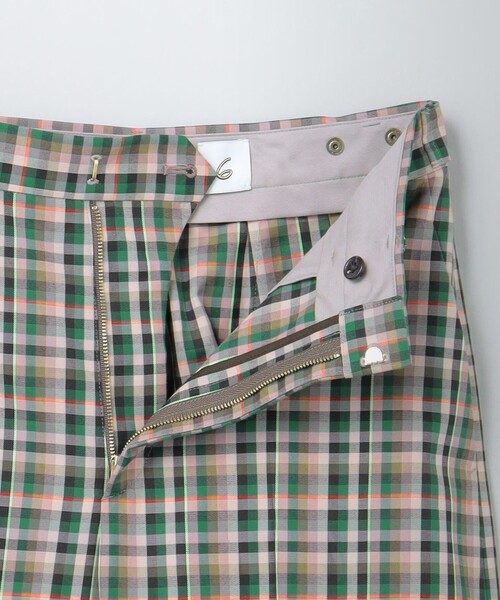 【新品未使用】＜6(ROKU)＞コットンポリエステル チェックパンツ 6(ROKU)＞コットンポリエステル チェックパンツ