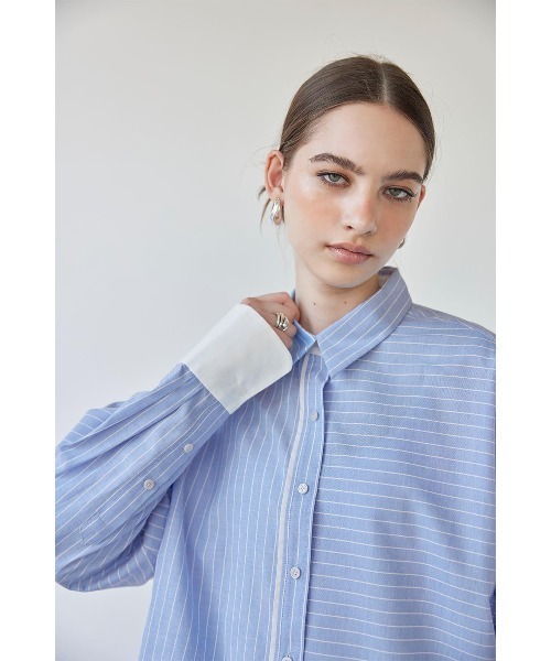 セール】Striped Oversized Shirt / ストライプオーバーシャツ