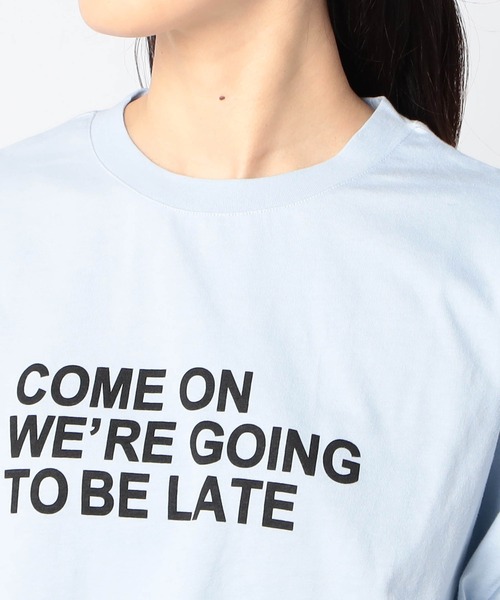 Grand PARK（グランドパーク）の「サステナブルコットン使用　ショート丈ワイドT（Tシャツ/カットソー・レディース・ホワイト/レッド/チャコールグレー/サックスブルー・FREE）」の12枚目の写真