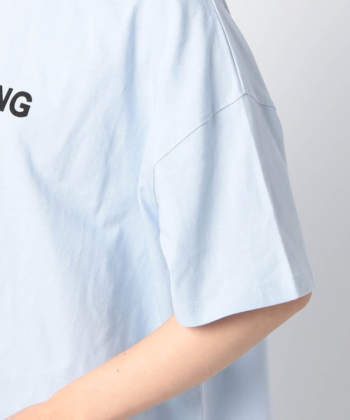 Grand PARK（グランドパーク）の「サステナブルコットン使用　ショート丈ワイドT（Tシャツ/カットソー・レディース・ホワイト/レッド/チャコールグレー/サックスブルー・FREE）」の11枚目の写真