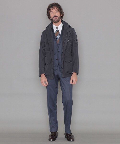 MACKINTOSH LONDON（マッキントッシュ ロンドン）の「【WEB・一部店舗限定】【BERWICK】ポリエステルフーデットブルゾン（ブルゾン・メンズ・ネイビー/グリーン系その他3・40/38）」の3枚目の写真