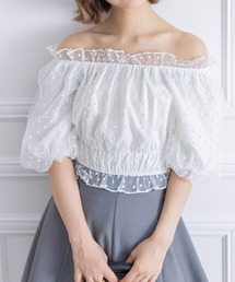 clear | ドットチュール2wayオフショルトップス≪2024SS新作≫(シャツ/ブラウス)