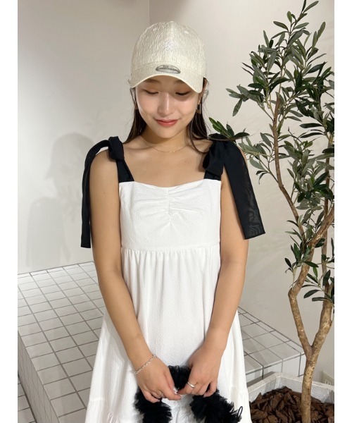 SNIDEL（スナイデル）の「ショルダーリボンワンピース