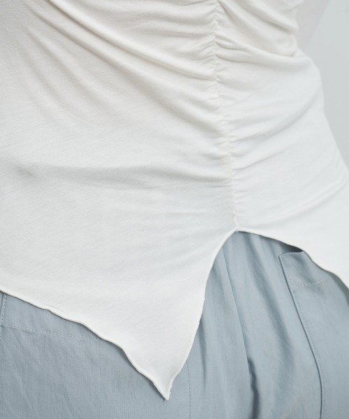 ELOOPS(イーループス)の「【ELOOPS】ドレープフロントギャザーカットソー(Tシャツ/カットソー・レディース・オフホワイト/ブラック/ライトブルー・S/M/L)」の11枚目の写真