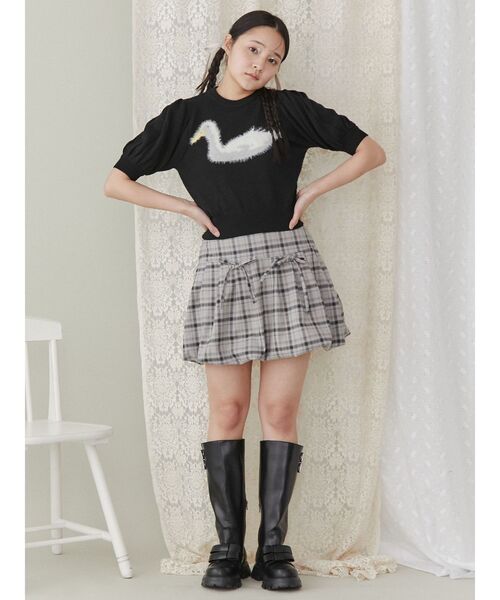 merry jenny（メリージェニー）の「あひるジャカードニットtops（ニット/セーター・レディース・ブラック/ピンク/グレー・FREE）」の17枚目の写真