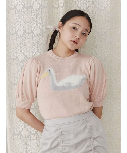 merry jenny（メリージェニー）の「あひるジャカードニットtops（ニット/セーター・レディース・ブラック/ピンク/グレー・FREE）」の19枚目の写真