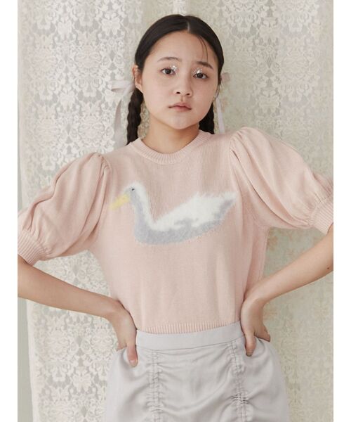 merry jenny（メリージェニー）の「あひるジャカードニットtops（ニット/セーター・レディース・ブラック/ピンク/グレー・FREE）」の21枚目の写真