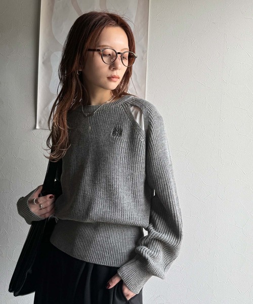 【Ski様】極美品！プラージュ Furクルー スリット プルオーバー ニット Ski様】極美品！プラージュ Furクルー スリット プルオーバー
