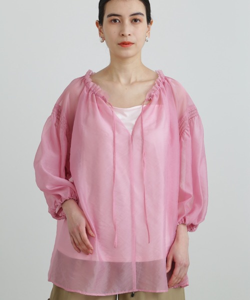 JILL STUART（ジルスチュアート）の「◆シアーボリュームブラウス（シャツ/ブラウス・レディース・ブラック/ホワイト/ピンク・FREE）」の3枚目の写真