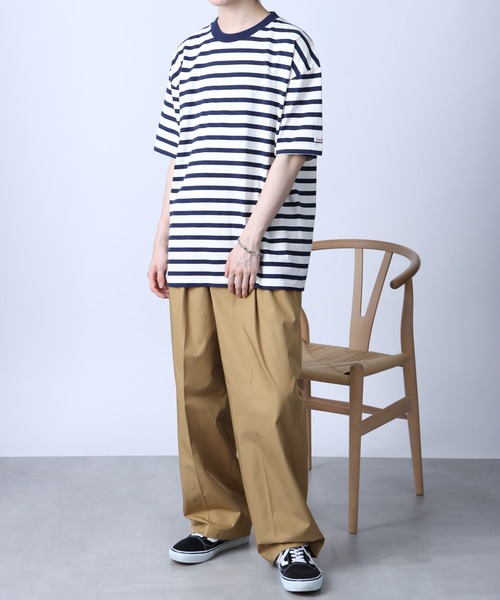 Goodwear（グッドウェア）の「【GOODWEAR】USA COTTON　ヘビーウェイトボーダーTEE　※2W7-13216（Tシャツ/カットソー・メンズ・ホワイト/グレー・XL/L/M）」の13枚目の写真