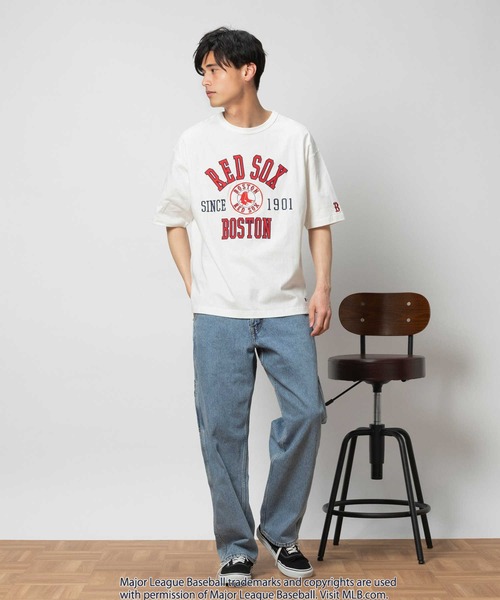 MLB(メジャーリーグベースボール)の「【MLB】別注ワッペン刺繍Tシャツ(Tシャツ/カットソー・メンズ・ホワイト×ブルー/ブラック×レッド/ロイヤルブルー/ホワイト×レッド/ブラック×ホワイト/ブルー/グレー/ブラウン/ネイビー・M/L/XL)」の19枚目の写真