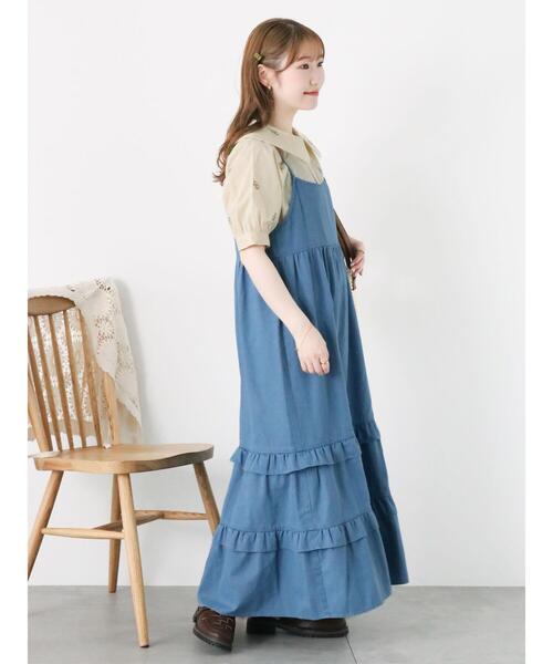 ehka sopo（エヘカソポ）の「前後2WAYデニムキャミワンピース（ワンピース・レディース・ネイビー/サックスブルー/ブラック・F）」の3枚目の写真