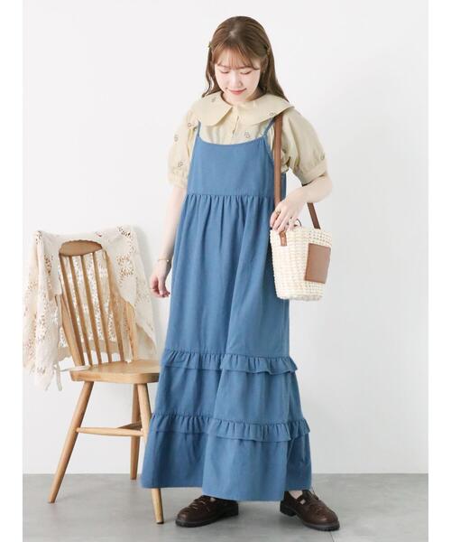 ehka sopo（エヘカソポ）の「前後2WAYデニムキャミワンピース（ワンピース・レディース・ネイビー/サックスブルー/ブラック・F）」の11枚目の写真