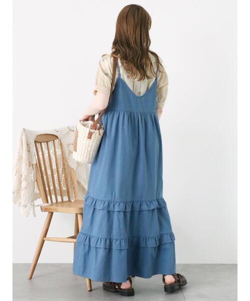 ehka sopo（エヘカソポ）の「前後2WAYデニムキャミワンピース（ワンピース・レディース・ネイビー/サックスブルー/ブラック・F）」の10枚目の写真