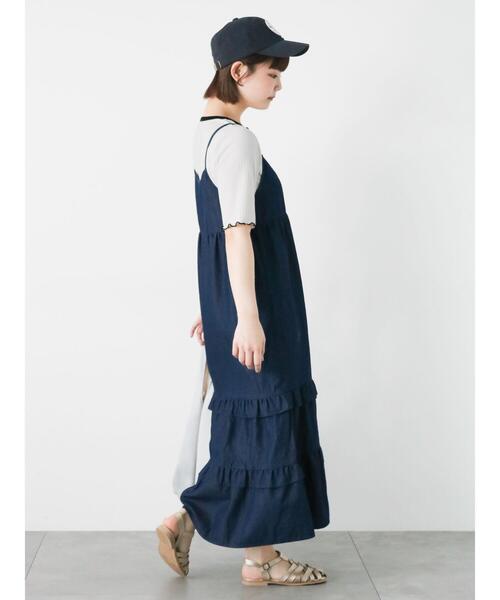 ehka sopo（エヘカソポ）の「前後2WAYデニムキャミワンピース（ワンピース・レディース・ネイビー/サックスブルー/ブラック・F）」の7枚目の写真