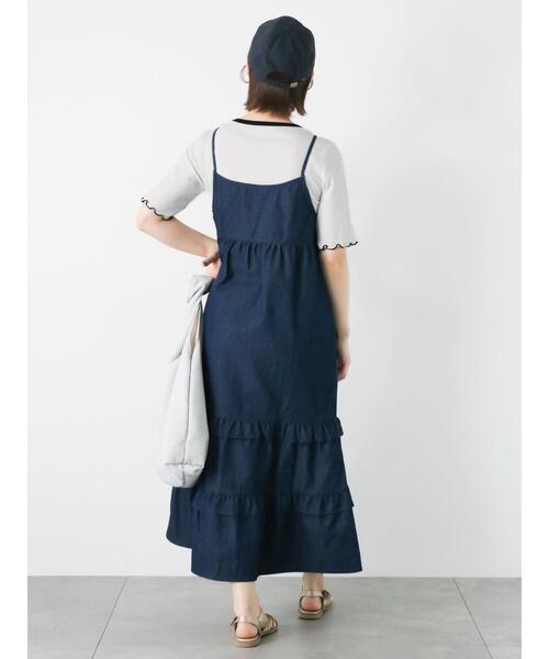ehka sopo（エヘカソポ）の「前後2WAYデニムキャミワンピース（ワンピース・レディース・ネイビー/サックスブルー/ブラック・F）」の6枚目の写真