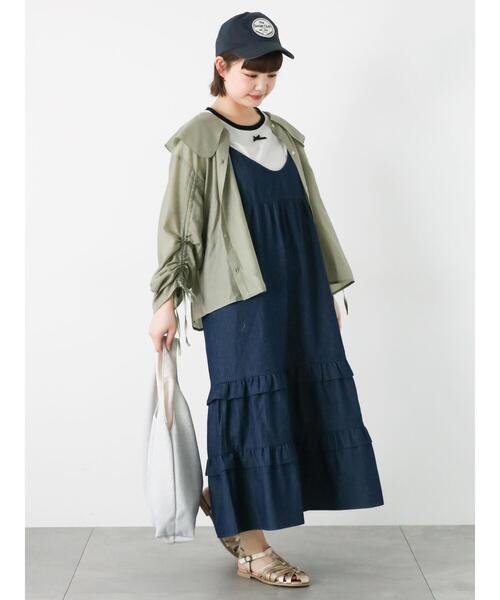 ehka sopo（エヘカソポ）の「前後2WAYデニムキャミワンピース（ワンピース・レディース・ネイビー/サックスブルー/ブラック・F）」の5枚目の写真