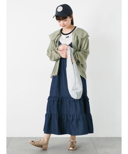 ehka sopo（エヘカソポ）の「前後2WAYデニムキャミワンピース（ワンピース・レディース・ネイビー/サックスブルー/ブラック・F）」の20枚目の写真