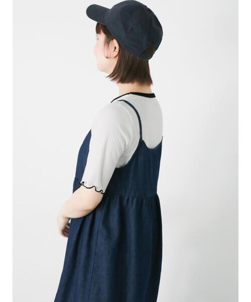 ehka sopo（エヘカソポ）の「前後2WAYデニムキャミワンピース（ワンピース・レディース・ネイビー/サックスブルー/ブラック・F）」の18枚目の写真