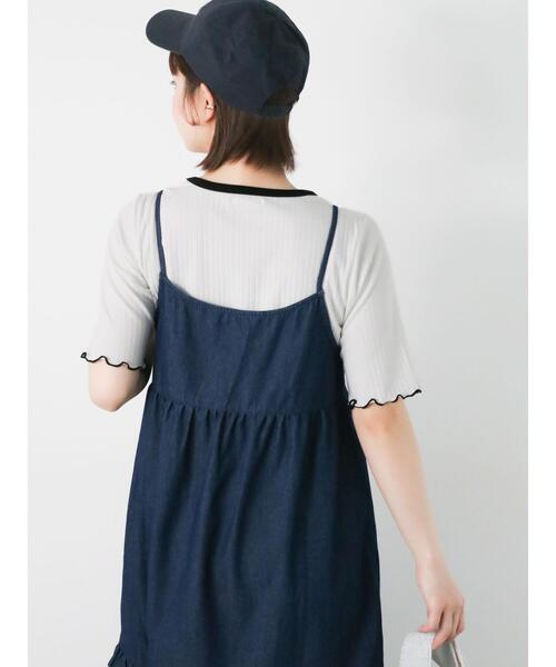 ehka sopo（エヘカソポ）の「前後2WAYデニムキャミワンピース（ワンピース・レディース・ネイビー/サックスブルー/ブラック・F）」の17枚目の写真