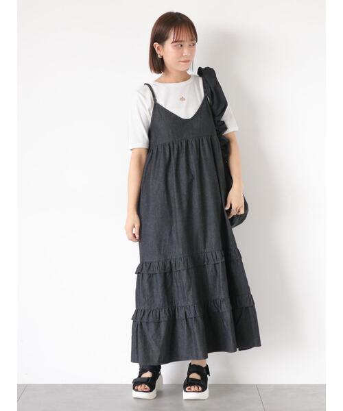 ehka sopo（エヘカソポ）の「前後2WAYデニムキャミワンピース