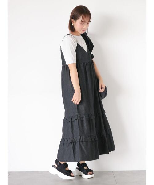 ehka sopo（エヘカソポ）の「前後2WAYデニムキャミワンピース（ワンピース・レディース・ネイビー/サックスブルー/ブラック・F）」の15枚目の写真
