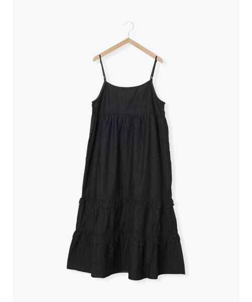 ehka sopo（エヘカソポ）の「前後2WAYデニムキャミワンピース（ワンピース・レディース・ネイビー/サックスブルー/ブラック・F）」の4枚目の写真