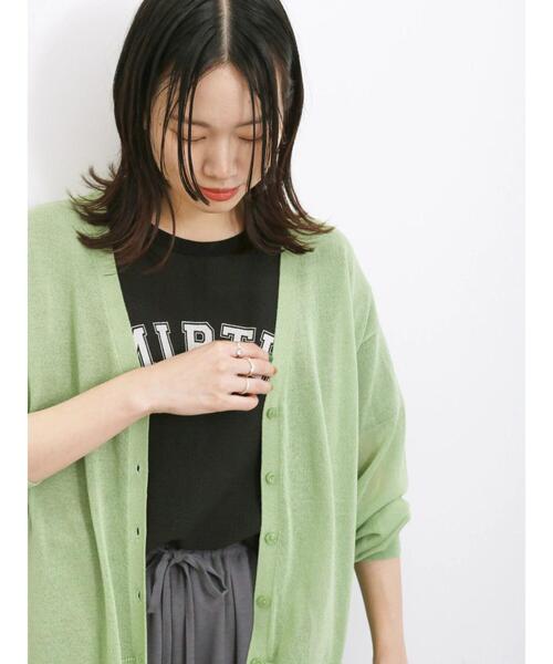 新品　サマンサモスモスブルー　 Vネックカーディガン Samansa Mos2 blue カーディガン 配色Vネックカーディガン レディース