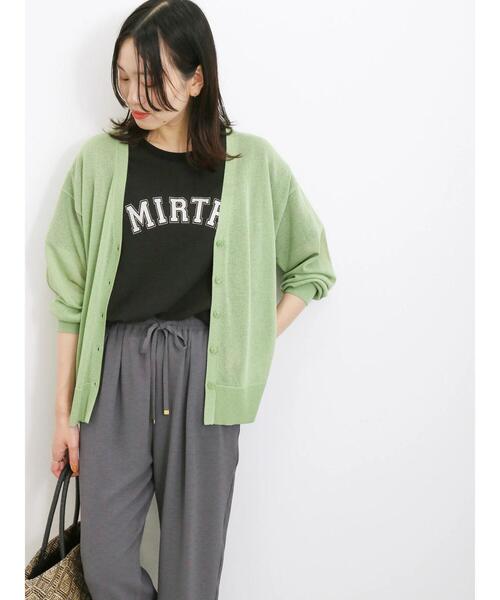 Samansa Mos2 blue（サマンサモスモスブルー）の「【接触冷感】シアーVネックカーディガン（カーディガン/ボレロ・レディース・イエロー/ブラック/グリーン/シルバーグレー・F）」の20枚目の写真