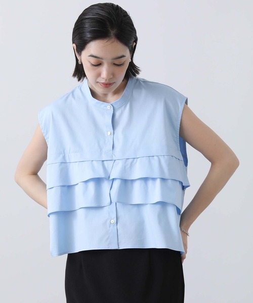 Gready Brilliant（グレディブリリアン）の「ティアードフリルＦＲブラウス（シャツ/ブラウス・レディース・キャメル/サックスブルー/オフホワイト・38）」の2枚目の写真