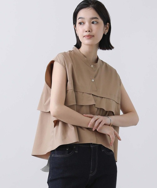 Gready Brilliant（グレディブリリアン）の「ティアードフリルＦＲブラウス（シャツ/ブラウス・レディース・キャメル/サックスブルー/オフホワイト・38）」の11枚目の写真