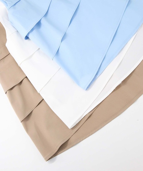 Gready Brilliant（グレディブリリアン）の「ティアードフリルＦＲブラウス（シャツ/ブラウス・レディース・キャメル/サックスブルー/オフホワイト・38）」の7枚目の写真