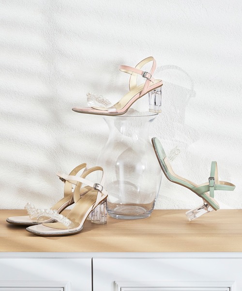 クリアモチーフヒールアップサンダル/MO42201（サンダル）｜ORiental