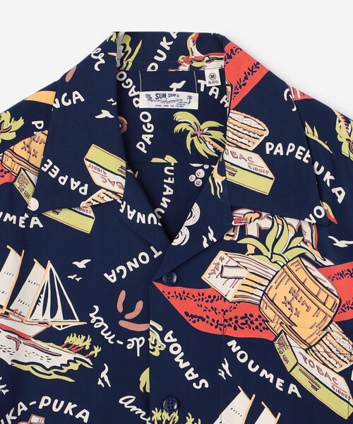 ブラウス シャツ SUN SURF | 半袖ハワイアンシャツ “HISTORY OF THE S” WOMEN レディース SUN SURF | 半袖ハワイアンシャツ “SYMBOL OF THE ISLANDS” WOMEN
