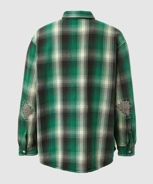 BOW WOW(バウワウ)の「HEAVY WEIGHT FLANNEL SHIRTS AGING(シャツ/ブラウス・メンズ・ホワイト×グリーン・L/XL)」の2枚目の写真