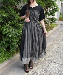 axes femme | ビスチェ切替レイヤードワンピース(ワンピース)