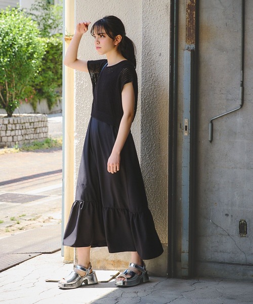 GLOBAL WORK(グローバルワーク)の「2SETニット*キャミワンピース/AND YUA ANY/128532(ワンピース・キッズ・ブラック/ブルー・150cm/160cm)」の7枚目の写真