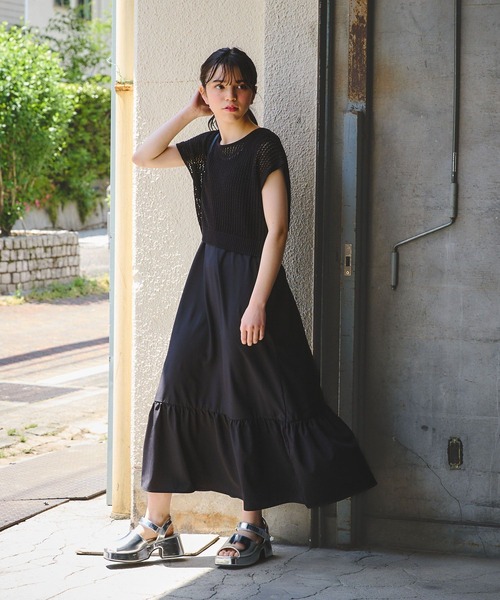 GLOBAL WORK(グローバルワーク)の「2SETニット*キャミワンピース/AND YUA ANY/128532(ワンピース・キッズ・ブラック/ブルー・150cm/160cm)」の6枚目の写真