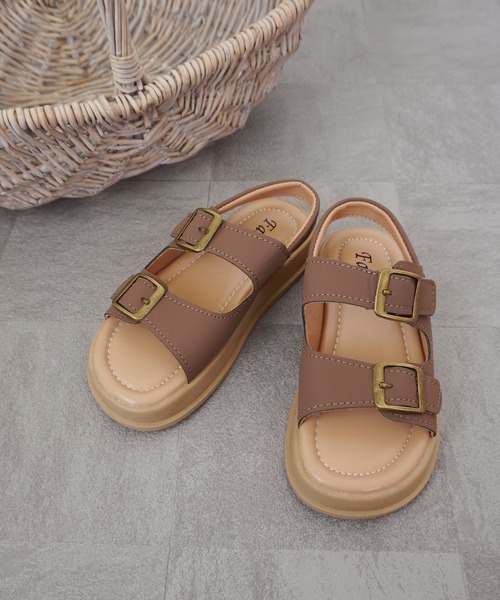 Bambin(ボンバン)の「【 Bambin / ボンバン 】 2ベルト バックル ナチュラルカラー サンダル(サンダル・キッズ・アイボリー/ブラウン・16/17/18)」の9枚目の写真