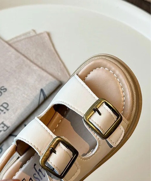 Bambin(ボンバン)の「【 Bambin / ボンバン 】 2ベルト バックル ナチュラルカラー サンダル(サンダル・キッズ・アイボリー/ブラウン・16/17/18)」の15枚目の写真